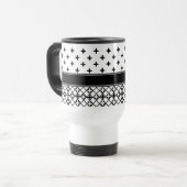 Mug De Voyage Monogramme noir blanc Quatrefoil (Devant gauche)