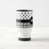 Mug De Voyage Monogramme noir blanc Quatrefoil (Centre)