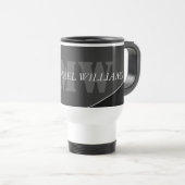 Mug De Voyage Monogramme noir gris artistique moderne (Devant droit)