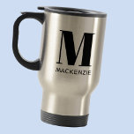 Mug De Voyage Monogramme Nom initial Simple<br><div class="desc">La typographie moderne minimaliste monogramme design de nom initial qui peut être modifié pour personnaliser.</div>