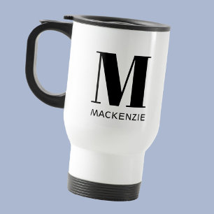 Mug De Voyage Monogramme Nom initial Simple