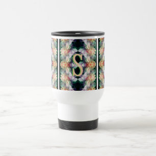 Mug De Voyage Monogramme personnalisé Initial Nom Art de Pivoine