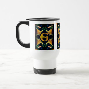 Mug De Voyage Monogramme personnalisé initial nom Lily Fleurs