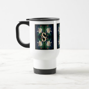 Mug De Voyage Monogramme personnalisé initial nom Rose pêche