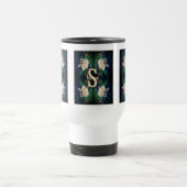 Mug De Voyage Monogramme personnalisé initial nom Rose pêche (Centre)