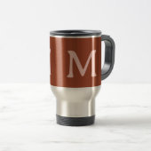 Mug De Voyage Monogramme personnalisé orange brûlé (Devant droit)
