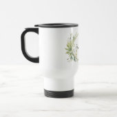 Mug De Voyage Monogramme Personnalisé Sage Green Botanique (Gauche)