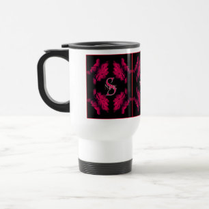 Mug De Voyage Monogramme personnalisé Votre initiale Nom Art flo