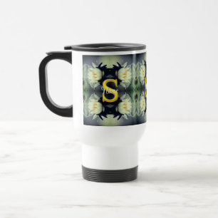 Mug De Voyage Monogramme personnalisé Votre initiale Nom Fleur d