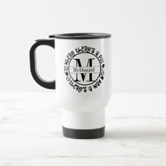 Mug De Voyage Monogramme Pharmacien / Technicien Voyage Mug