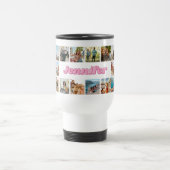 Mug De Voyage Monogramme rose moderne Personnalisé 20 Photo Coll (Centre)