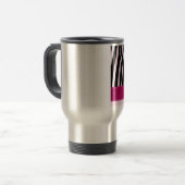 Mug De Voyage monogramme rose zèbre tendance (Devant gauche)