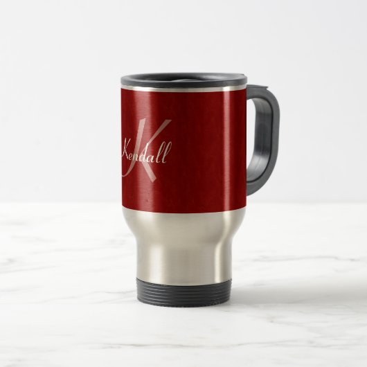Mug De Voyage Monogramme rouge-foncé (Devant droit)