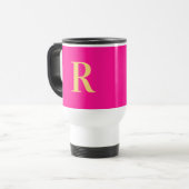 Mug De Voyage Monogramme simple et moderne Hot rose (Devant gauche)