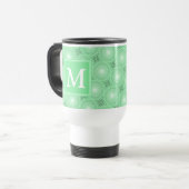 Mug De Voyage Monogramme vert ressort cercles motif (Devant gauche)