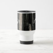 Mug De Voyage Monogramme vertical à rayures blanches noires en p (Centre)