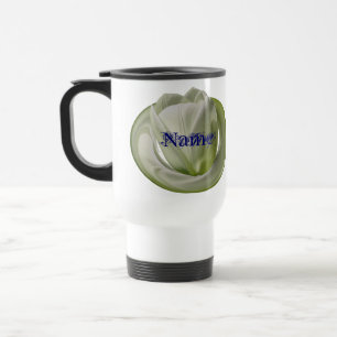 Mug De Voyage Monogramme Votre Nom Fleur De Tulipe Personnalisé