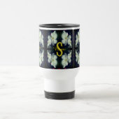 Mug De Voyage Monogramme Votre Nom Initial Clématite Art Floral (Centre)