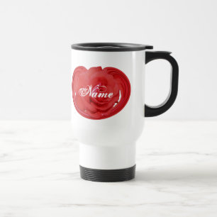 Mug De Voyage Monogramme Votre Nom Rose Florale Personnalisée
