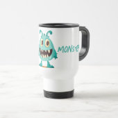Mug De Voyage Monstre/Alien/Dessin/Bleu (Devant droit)