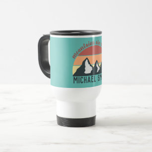 Mug De Voyage Montagnes pastel vintage appellent monogramme ciel