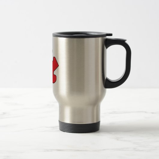 MUG DE VOYAGE MORCEAU DE PUZZLE ROUGE (Droit)