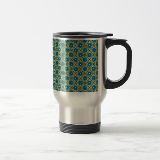 Mug De Voyage Motif à fleurs bleu vert (Droit)