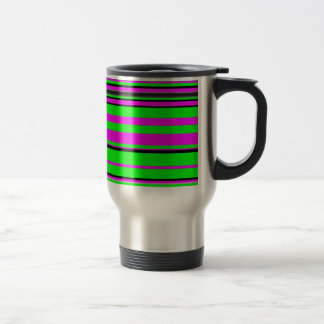 Mug De Voyage Motif à rayures couleur noir rose chaud
