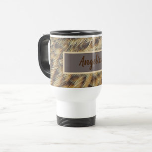 Mug De Voyage Motif animal photo Brown de plumes d'oiseaux d'or