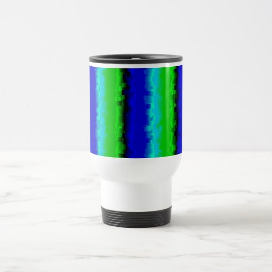 Mug De Voyage Motif arc-en-ciel bleu vert abstrait 3D (Centre)