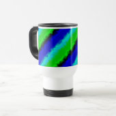 Mug De Voyage Motif arc-en-ciel bleu vert abstrait 3D (Devant gauche)