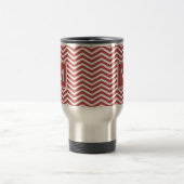 Mug De Voyage Motif Aurora rouge Chevron moderne avec Monogramme (Centre)