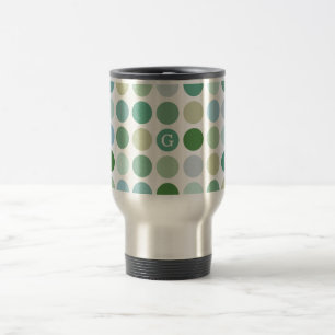 Mug De Voyage Motif chic de pois verts colorés avec monogramme
