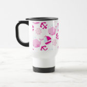 Mug De Voyage Motif De Baleines, Baleines Roses, Votre Nom (Gauche)