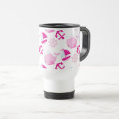 Mug De Voyage Motif De Baleines, Beaux Baleines, Baleines Roses (Devant droit)