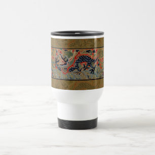 Mug De Voyage Motif de broderie en soie de dragon chinois antiqu