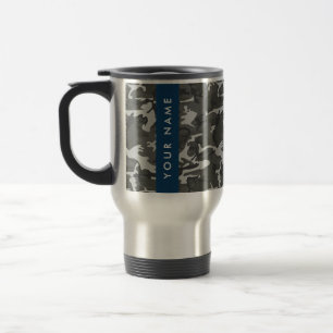 Mug De Voyage Motif de camouflage gris, Votre nom, Personnaliser