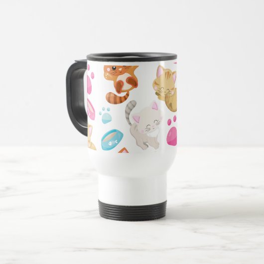 Mug De Voyage Motif De Chats, Chats Mignons, Kitty, Paws, Votre  (Devant gauche)