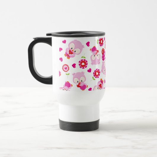 Mug De Voyage Motif De Chouettes, Chouettes Mignonnes, Chouettes (Gauche)