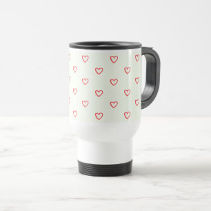 Mug De Voyage Motif de cœurs rouges, Mignon, Amour