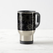 Mug De Voyage Motif de cristal de glace sur noir (Devant droit)