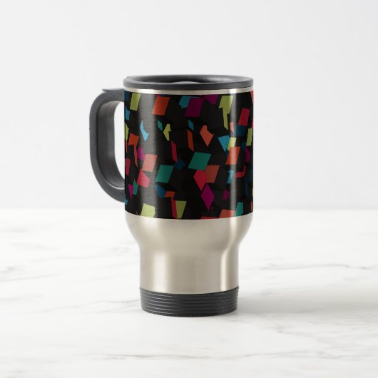 Mug De Voyage Motif de cube géométrique abstrait tendance (Devant gauche)