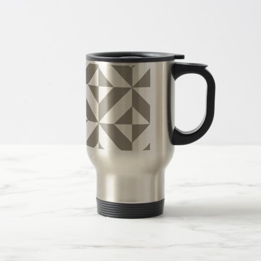 Mug De Voyage Motif de cube géométrique gris argenté (Droit)