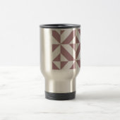 Mug De Voyage Motif de cube géométrique Mauve foncé (Centre)