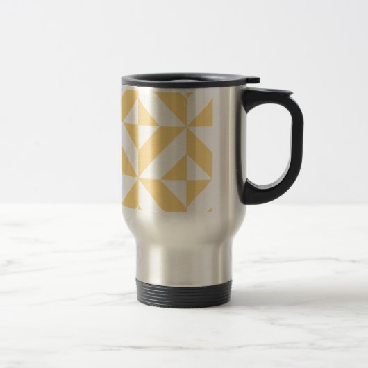 Mug De Voyage Motif de cube géométrique Pale Melon (Droit)