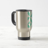 Mug De Voyage Motif de cube géométrique vert Seafoam (Devant gauche)