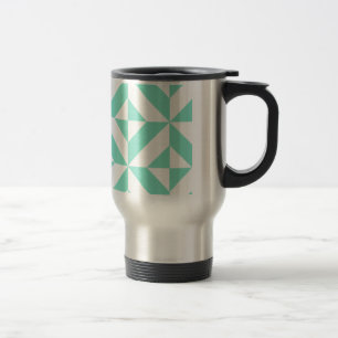 Mug De Voyage Motif de cube géométrique vert Seafoam