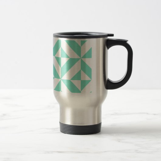 Mug De Voyage Motif de cube géométrique vert Seafoam (Droit)