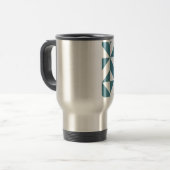 Mug De Voyage Motif de cube vert géométrique profond Turquoise (Devant gauche)