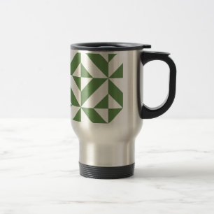 Mug De Voyage Motif de cube vert laiton foncé
